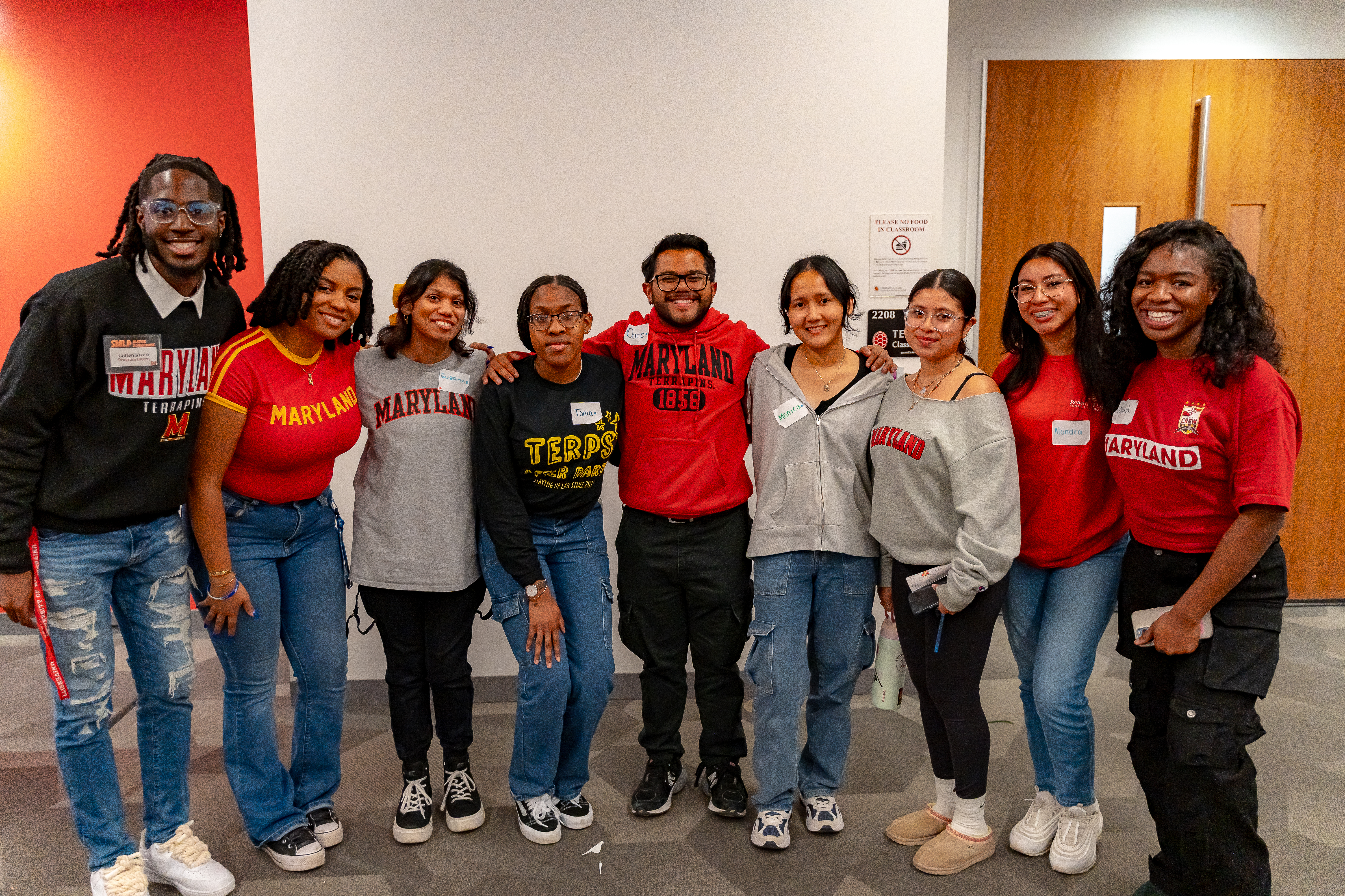 large group of students smiling